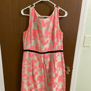 LOFT Dress Bright Pink Floral Size 10